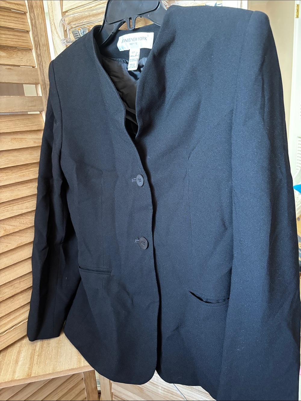Jones New York Black Women's Notchless Blazer 6p